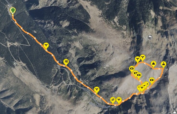 Fotografia satèl·lit de la ruta al Puigmal de Llo